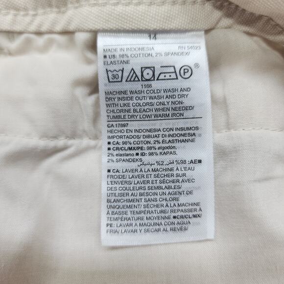 Old Navy Pants Womens 14 Beige Khaki Extra High Rise Wide Leg Crop Ankle Stretch - Picture 6 of 12